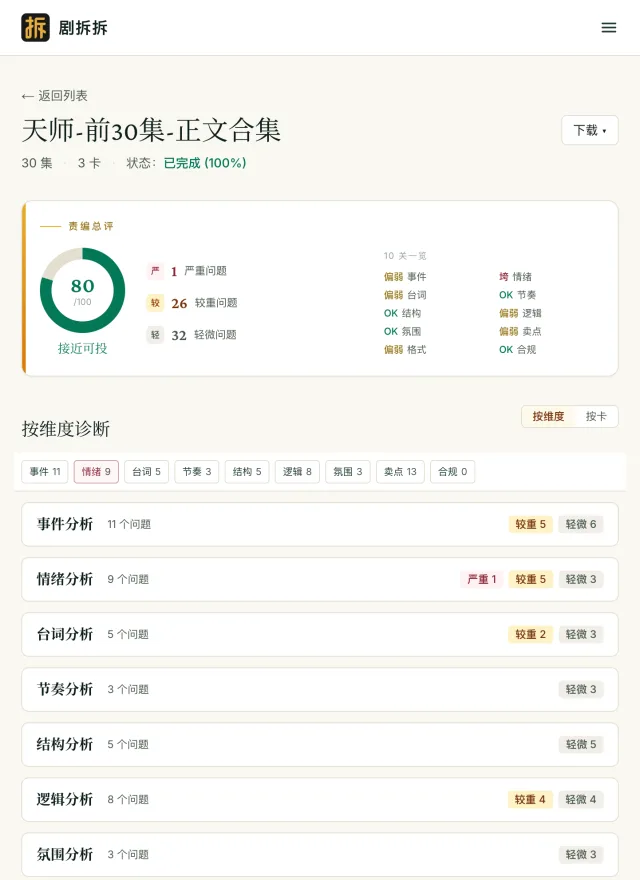 10 维诊断报告